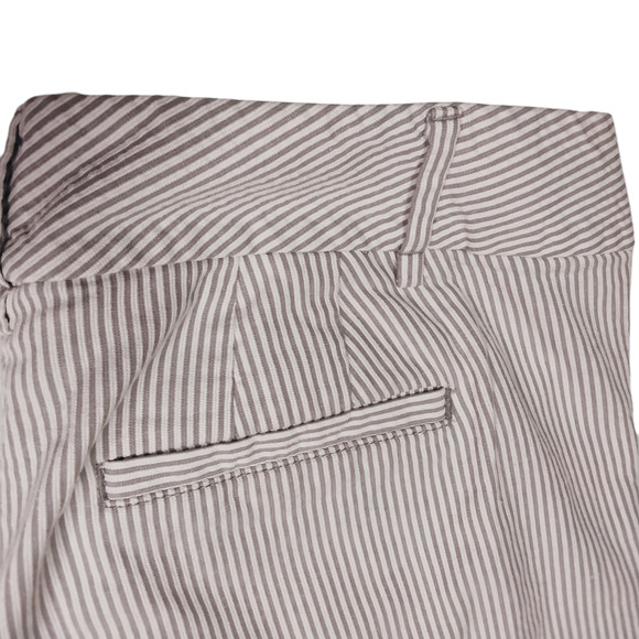 Ann Taylor Loft Dress Pants Women 4 White Gray Stripe Original Crop Academia - Picture 7 of 11